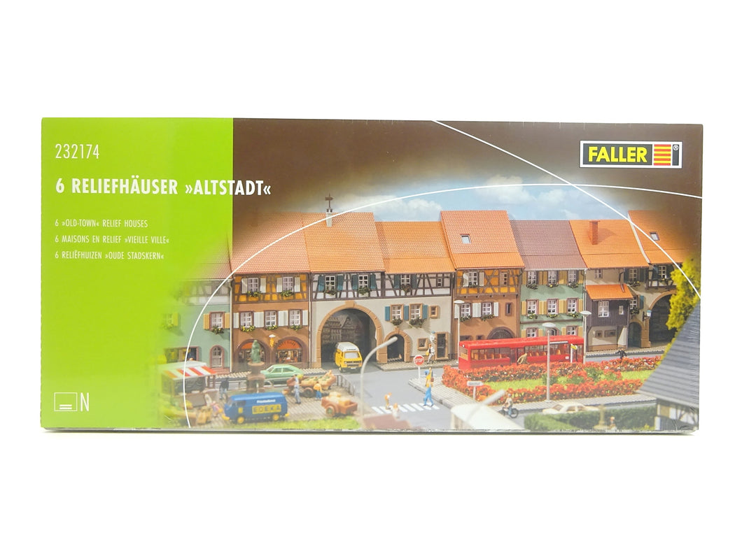 Modellbahn Bausatz Reliefhäuser Altstadt, Faller N 232174 neu OVP