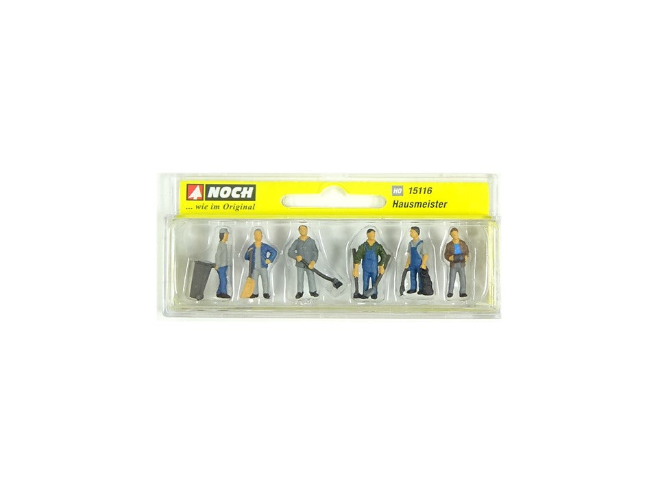 Modellbau Figuren 6 Stück, Hausmeister, Noch H0 15116 neu, OVP