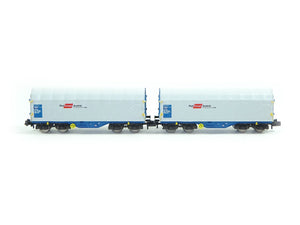 Güterwagen Set Schiebeplanenwagen, ÖBB 2 tlg., Fleischmann N 838820 neu OVP