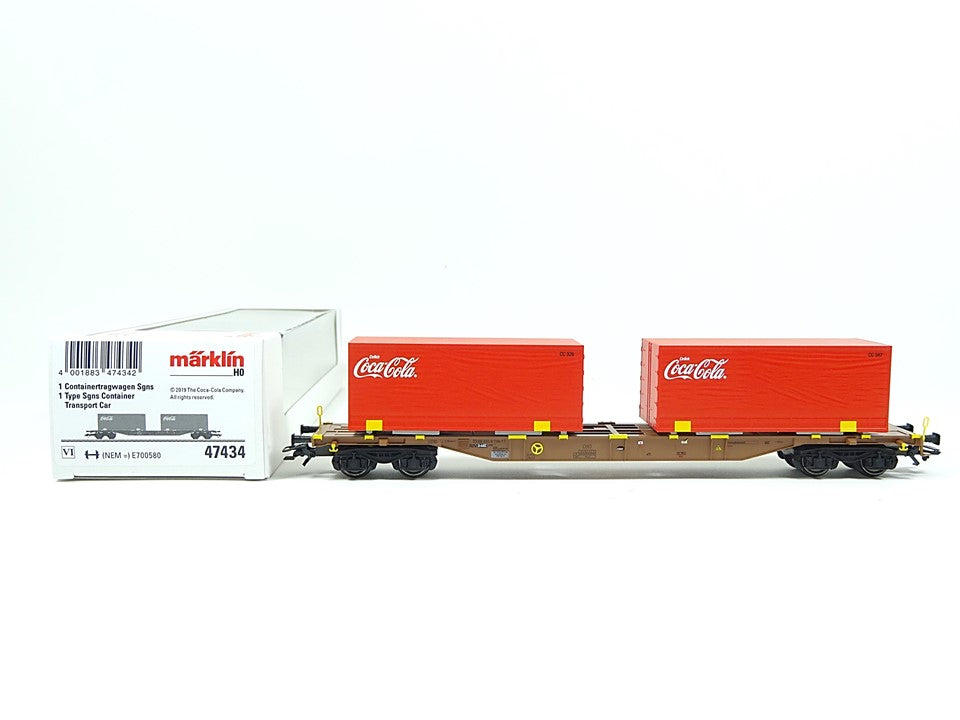 Containertragwagen Coca-Cola® Sgns, AAE, Märklin H0 47434 neu