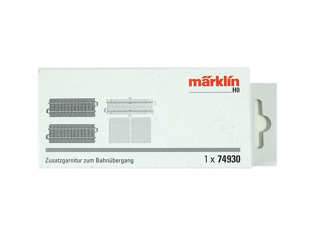C Gleis Bahnübergang Zusatzgarnitur zu 74923 / 74924, Märklin H0 74930 neu, OVP