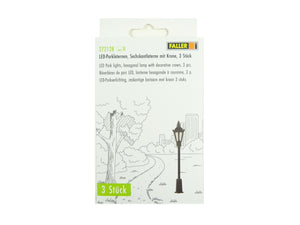 Modellbau LED-Parklaternen, Sechskantlaterne mit Krone, 3 Stück, Faller N 272128 neu
