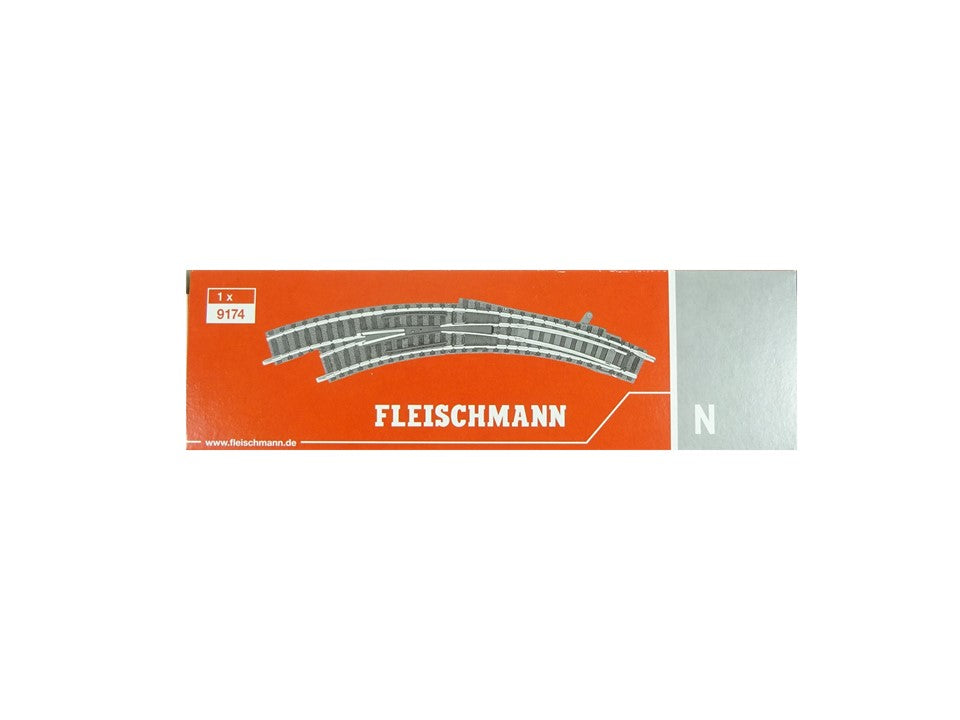 Fleischmann N 9174, Bogenweiche links, neu, OVP