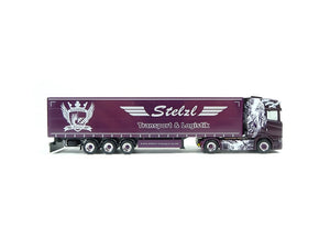 Herpa H0 312653, Scania CS 20 HD Gardinenplanen-Sattelzug äStelzl“, neu, OVP