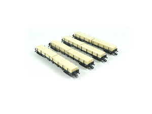 Fleischmann N aus 931886, 4 Rungenwagen mit Holzbeladung, DB, neu