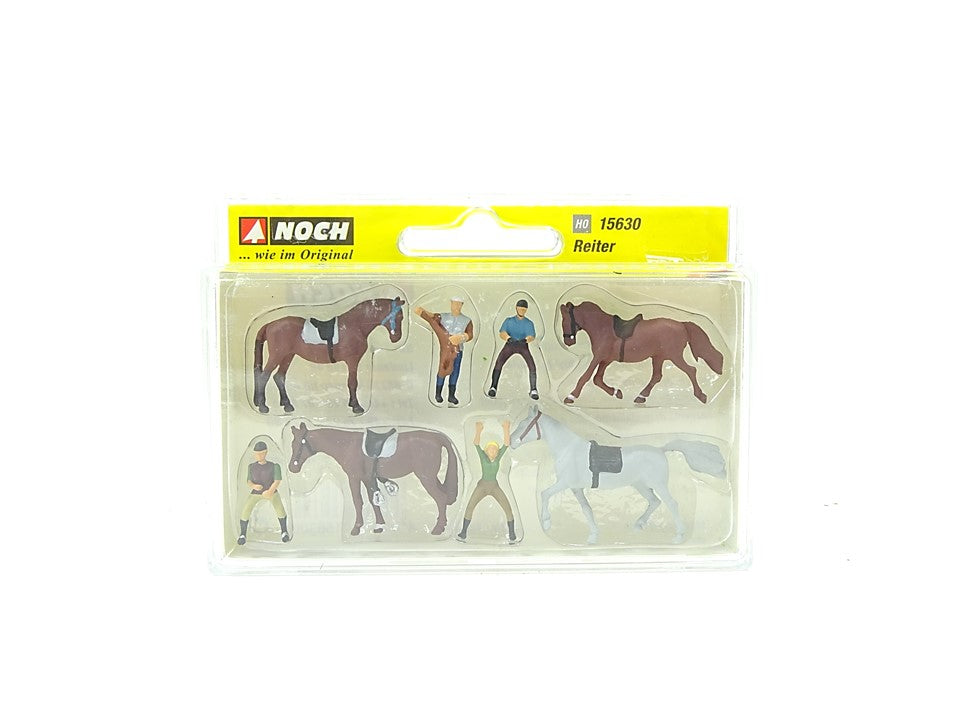 Modellbau Figuren Reiter, 8 Pferde u. Figuren handbemalt, Noch H0 15630 neu, OVP