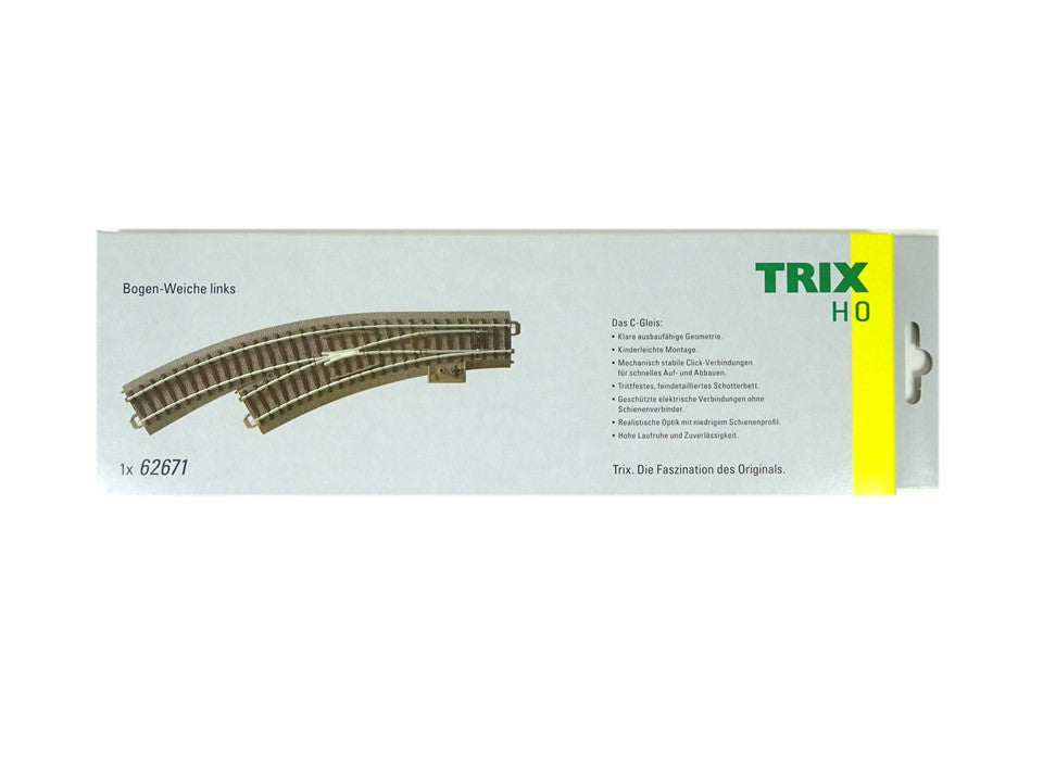 C Gleis Weiche  Bogenweiche links, Trix H0 62671 neu, OVP