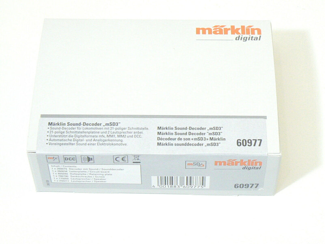 Digital Sound Decoder mSD3 (E-Lok) MTC/21pol (mfx/DCC/MM), Märklin H0 60977 neu