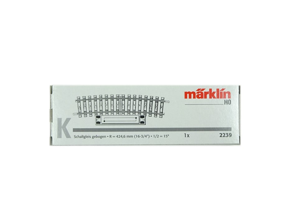 Märklin H0 2239, Schalt Gleis gebogen 15°, R = 424,6mm, neu, OVP