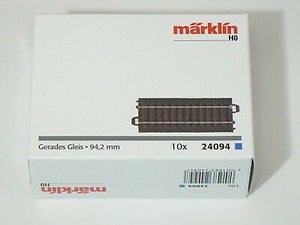 C Gleis Gleise gerade 94,2 mm, 10 x Märklin H0 24094 neu, OVP