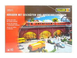 Modellbahn Bausatz Arkaden mit Geschäften u. Einrichtungen, Faller H0 120571 neu