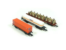 Laden Sie das Bild in den Galerie-Viewer, Güterwagen Set mit Ladung DB  Märklin Z 82596 neu OVP
