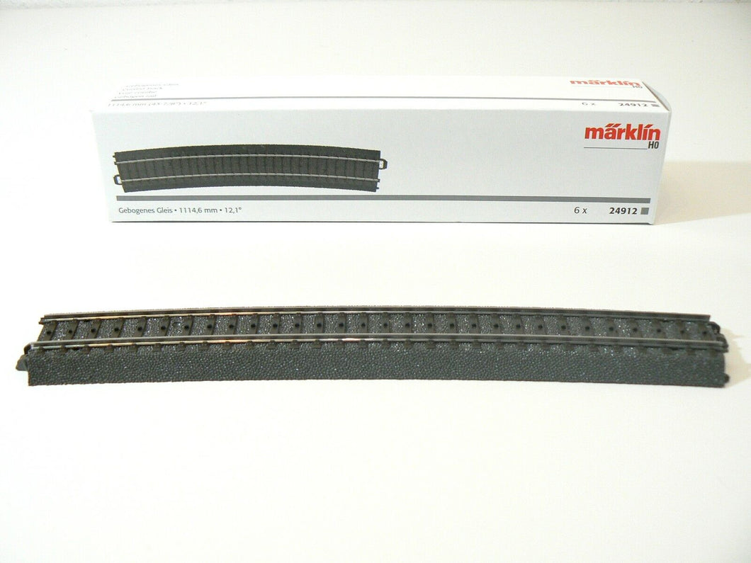 C Gleis Gleise gebogen, 6 x Märklin H0 24912 neu, OVP