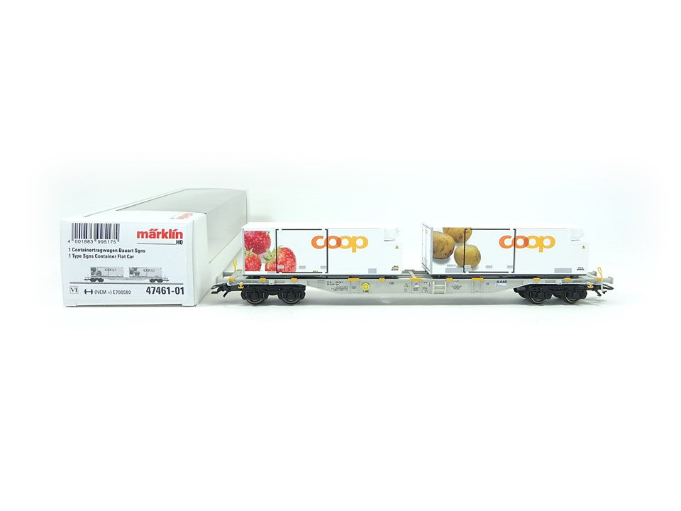 Märklin H0 47461 - 01, 1 Containertragwagen Coop, AEE, neu, OVP
