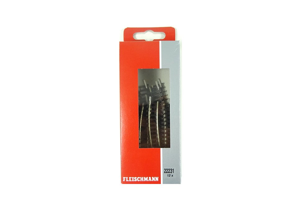 Fleischmann N 22231, 12 x gebogenes Gleis R1, 24°, neu, OVP