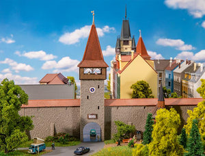 Modellbau Bausatz Altstadtturm mit Mauer, Faller N 232171 neu