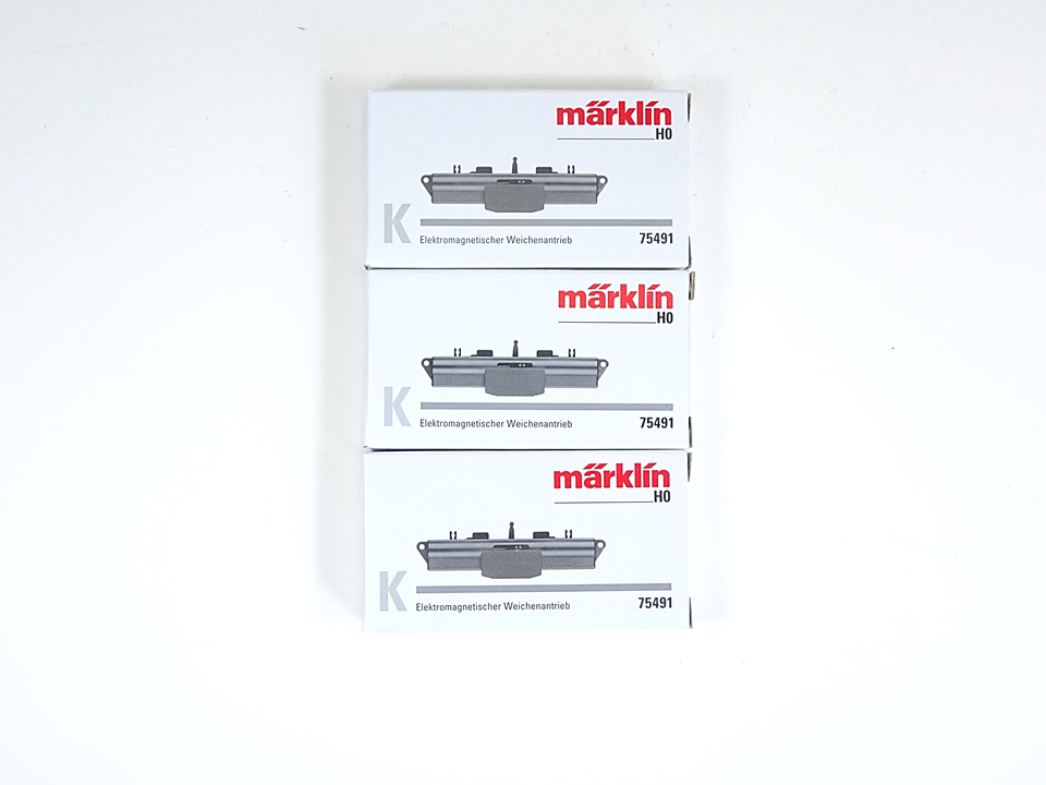 K Gleis Weichenantrieb, Set 3 x Märklin H0 75491, neu, OVP