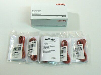 C Gleis Anschlusskabel Anschlussgarnitur, 5 x Märklin H0 74040 neu, OVP