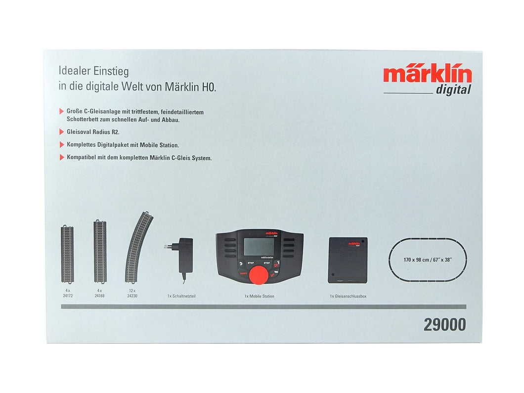 Startpackung Mobile Station 60657 + Anschlussbox + Netzteil 36VA + C Gleise, Märklin H0 29000
