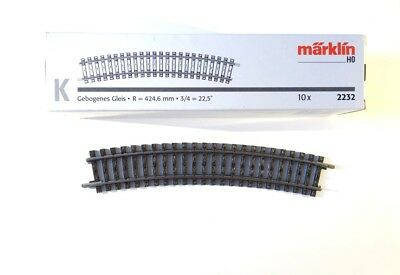 K Gleis Gleise gebogen 424,6mm 3/4, 10 x Märklin H0 2232 neu, OVP