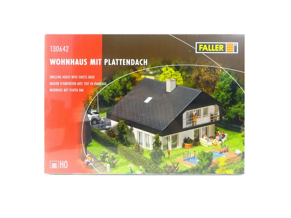 Modellbahn Bausatz Wohnhaus m. Plattendach, Faller H0 130642, neu, OVP
