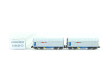 Laden Sie das Bild in den Galerie-Viewer, Güterwagen Set Schiebeplanenwagen, ÖBB 2 tlg., Fleischmann N 838820 neu OVP
