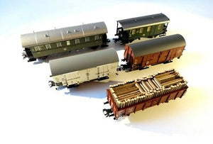 Märklin H0 48816, Güterwagen-Set (Bie, LPwPost, Geh 20, Omm55), DB, neu, OVP