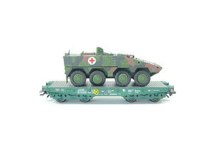 Märklin H0 48790 - Flachwagen Rlmmps m. Boxer, BW, Eurotrain neu, OVP
