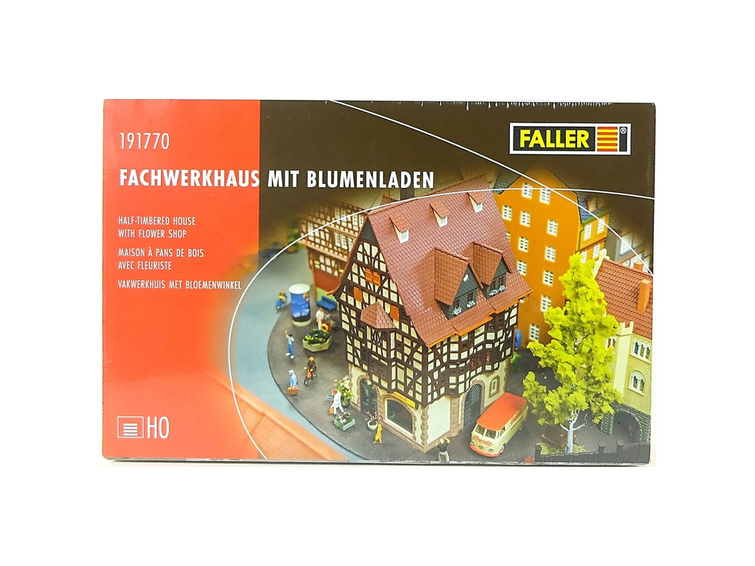 Modelleisenbahn Bausatz Fachwerkhaus mit Blumenladen, Faller H0 191770 neu, OVP