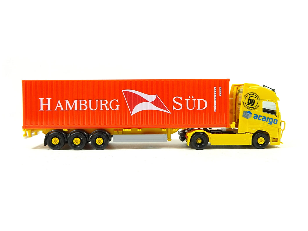 Volvo FH Gl. XL Container-Sattelzug „acargo / Hamburg Süd“, Herpa H0 313803