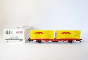 Märklin H0 47705, Containertragwagen "DHL", DB AG, neu, OVP