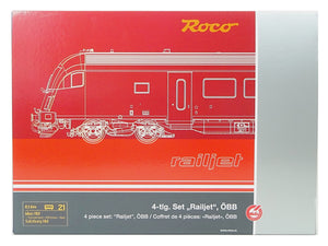 Personenwagen Set Railjet ÖBB 4-tlg., Roco H0 74038 neu OVP