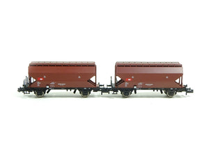 Güterwagen 2-tlg. Set: Getreidesilowagen SBB, Fleischmann N 830312 neu OVP