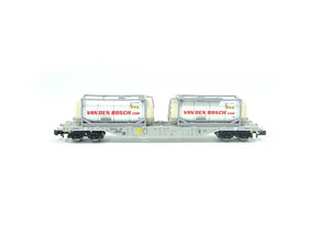 Fleischmann N 825211, Containertragwagen mit 2 Tankcontainern, AAE, neu, OVP