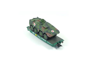 Märklin H0 48790 - Flachwagen Rlmmps m. Boxer, BW, Eurotrain neu, OVP