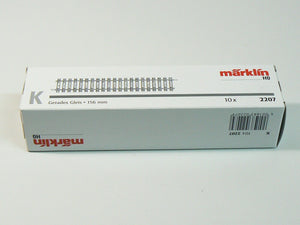 K Gleis Gleise gerade 156mm, 10 x Märklin H0 2207 neu, OVP