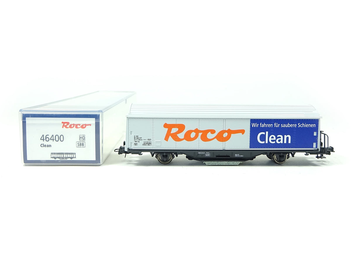 Wagon Roco Clean Gleis Schienenreinigungswagen, Roco Clean H0 46400 neu – lokomofreund