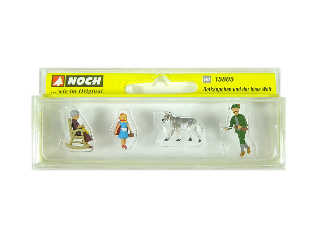 Modellbau Figuren Rotkäppchen und der böse Wolf, Noch H0 15805 neu, OVP