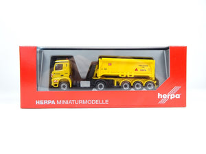 Herpa H0 310345, Mercedes Arocs Schmitz Absetzkipper-Sattelzug Leonhard Weiss, neu, OVP