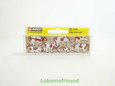 Noch H0 15723, Kühe, braun-weiß, 7 Figuren, neu, OVP