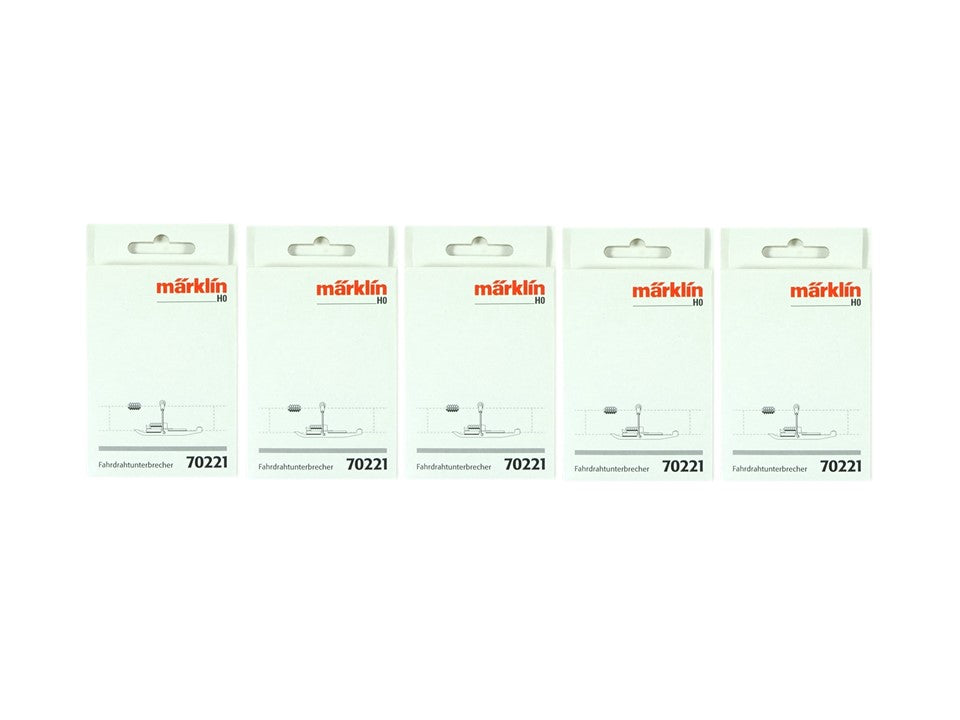 Märklin H0 70221, 5 x Fahrdrahtunterbrecher, neu, OVP