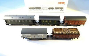 Märklin H0 48816, Güterwagen-Set (Bie, LPwPost, Geh 20, Omm55), DB, neu, OVP