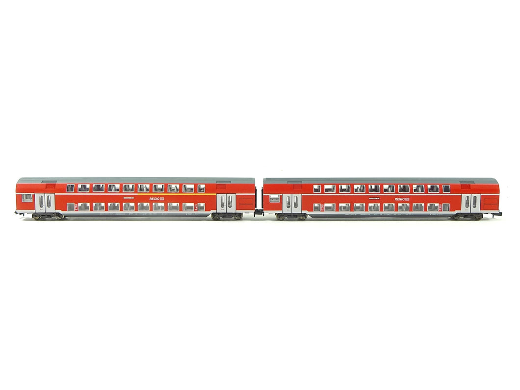 Personenwagen Set Doppelstockwagen Regionalexpress DB AG inkl. Bus, aus Minitrix N 11148 neu