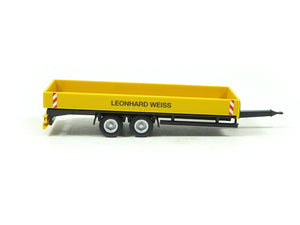 Tiefladeanhänger ohne Rampen "Leonhard Weiss", Herpa H0 950442 neu OVP