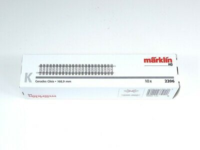Schienen K Gleis, 10 x gerade, Märklin H0 2206 neu, OVP