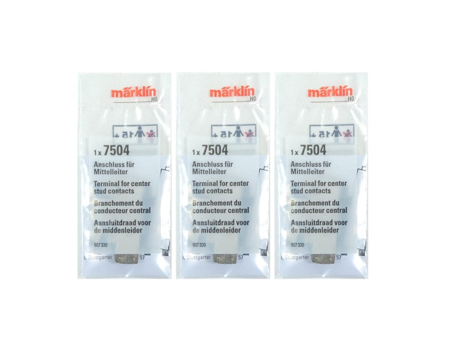 Märklin H0 7504, 3 x Anschluss für Mittelleiter, neu, OVP