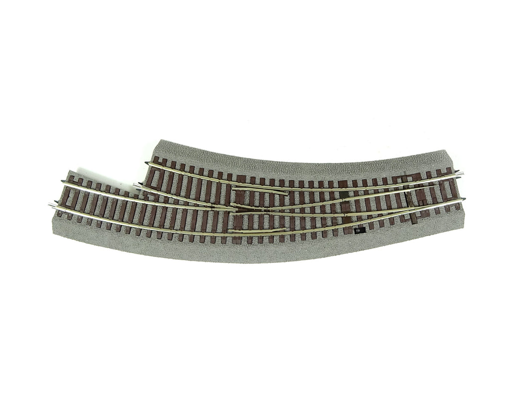 ROCO LINE Bogenweicherechts BWr3/4 Handantrieb mit Bettung, Roco H0 42573 neu OVP