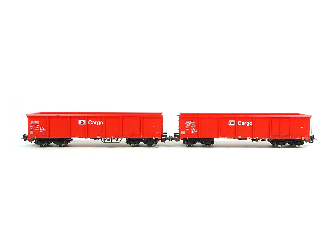 2er Set Offene Güterwagen Eaos DB AG mit Sandladung, Piko H0 58234 neu OVP