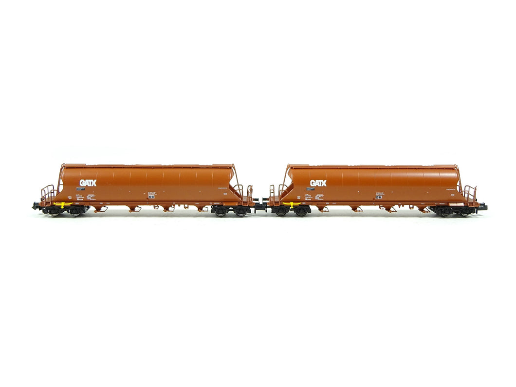 Güterwagen Staubsilowagen, GATX 2-tlg., Fleischmann N 849008 neu OVP