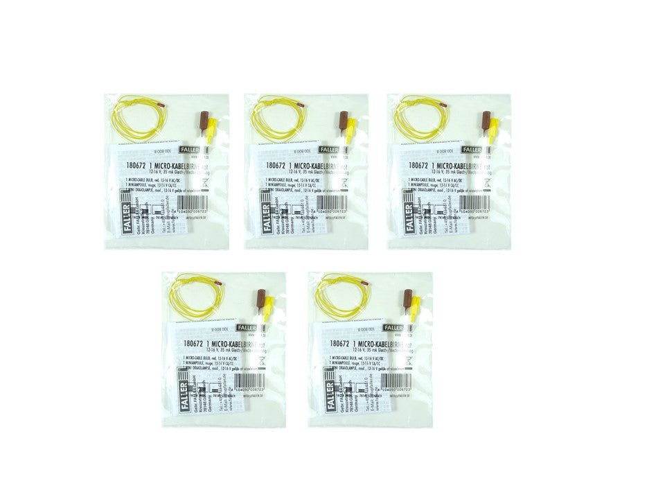 Modellbau Kabelbirne rot Micro,Set 5 Stück  Faller H0 180672 neu, OVP